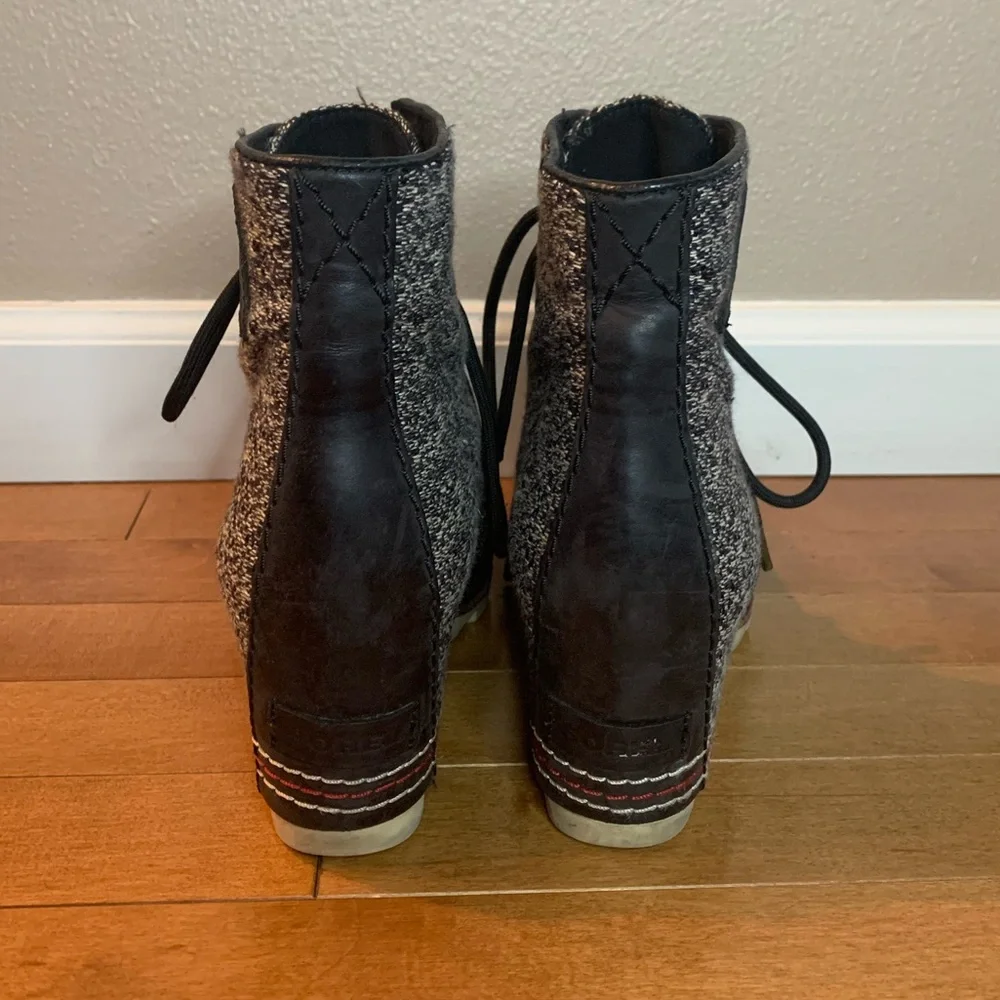 Sorel Black Pdx Leather Wedge black speckle size 8 - Picture 5 of 7